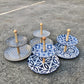 Blue and Black Ceramic 2 Tier 10.5x7.5 inch