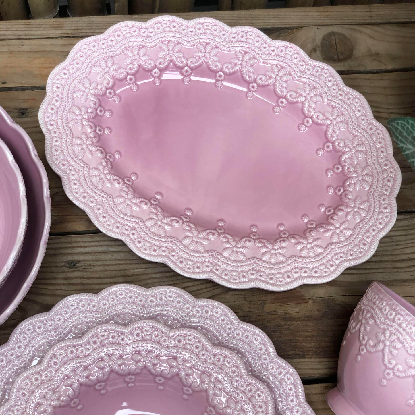 Basilica Pink Ceramic Dinnerware Collection