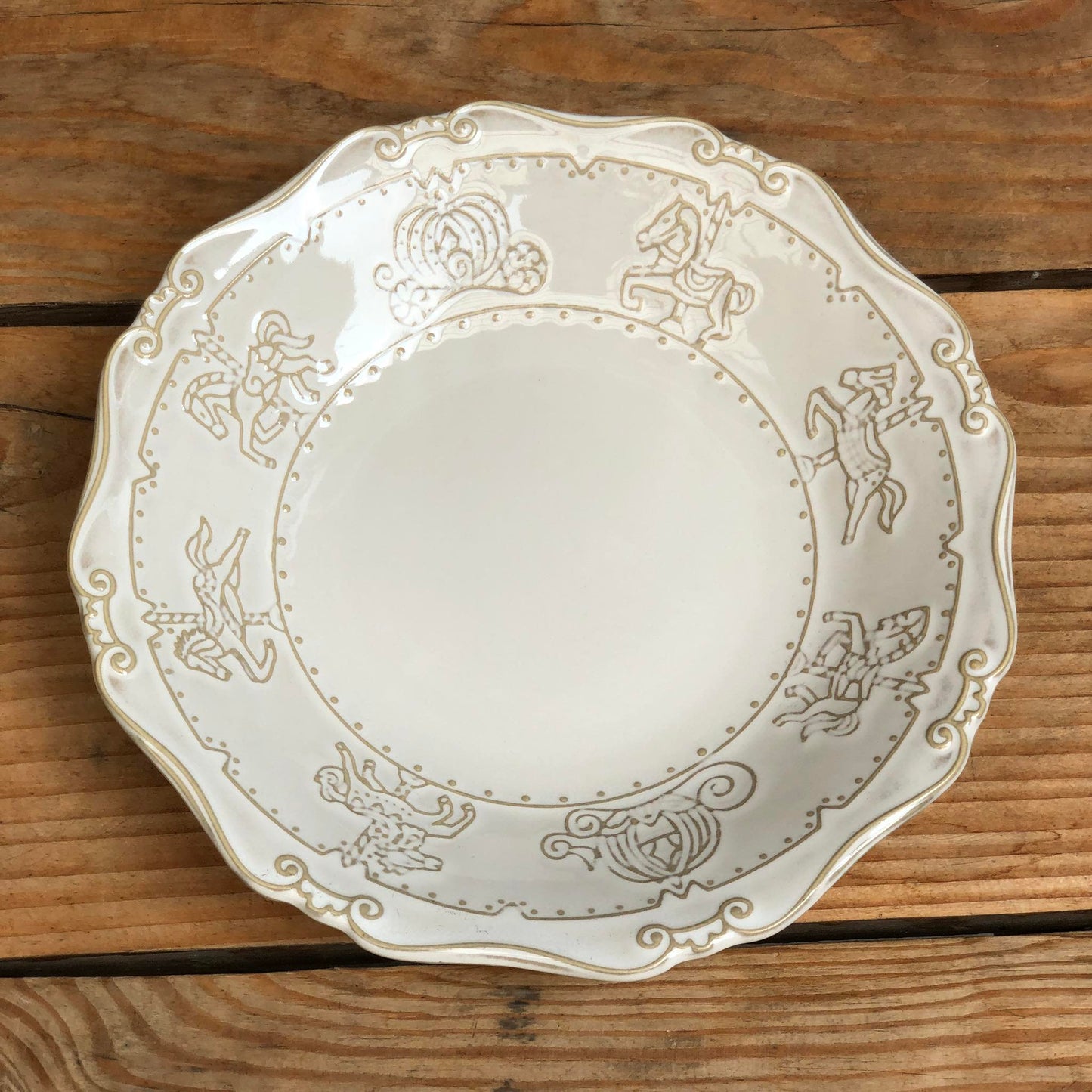 Carousel White Ceramic Dinneware Plate