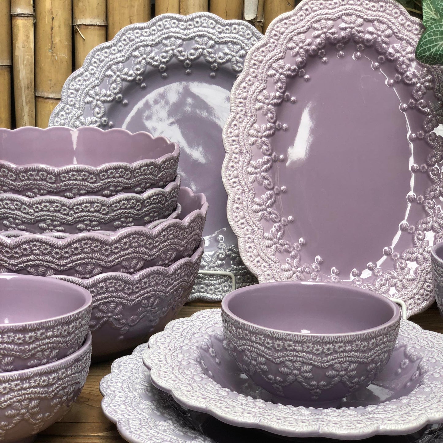 Basilica Lilac Ceramic Dinnerware Collection