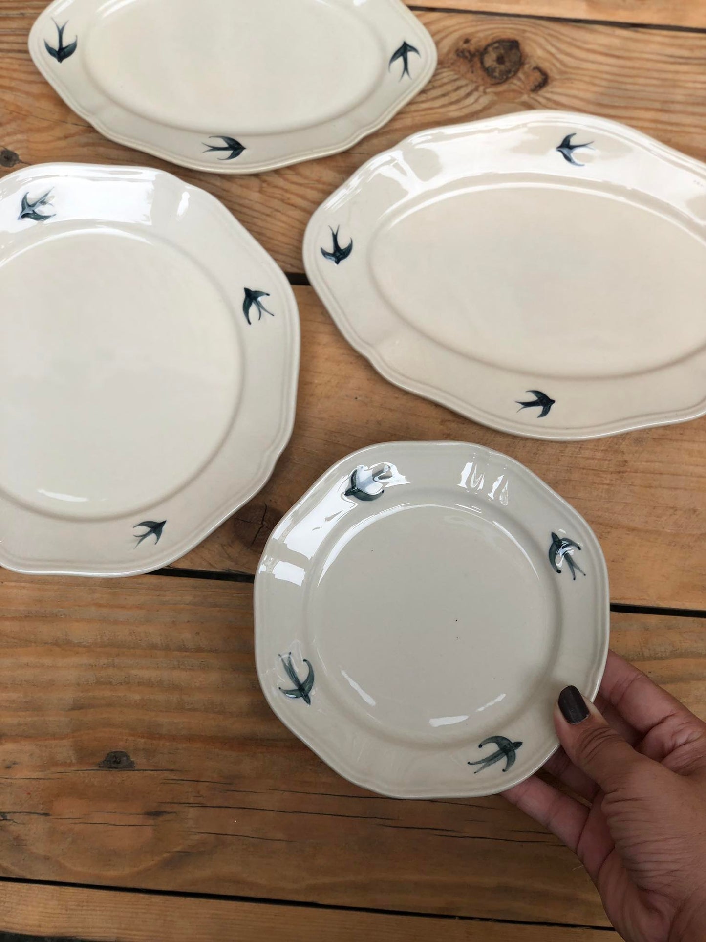 Blue Bird Ceramic Dinnerware Plates