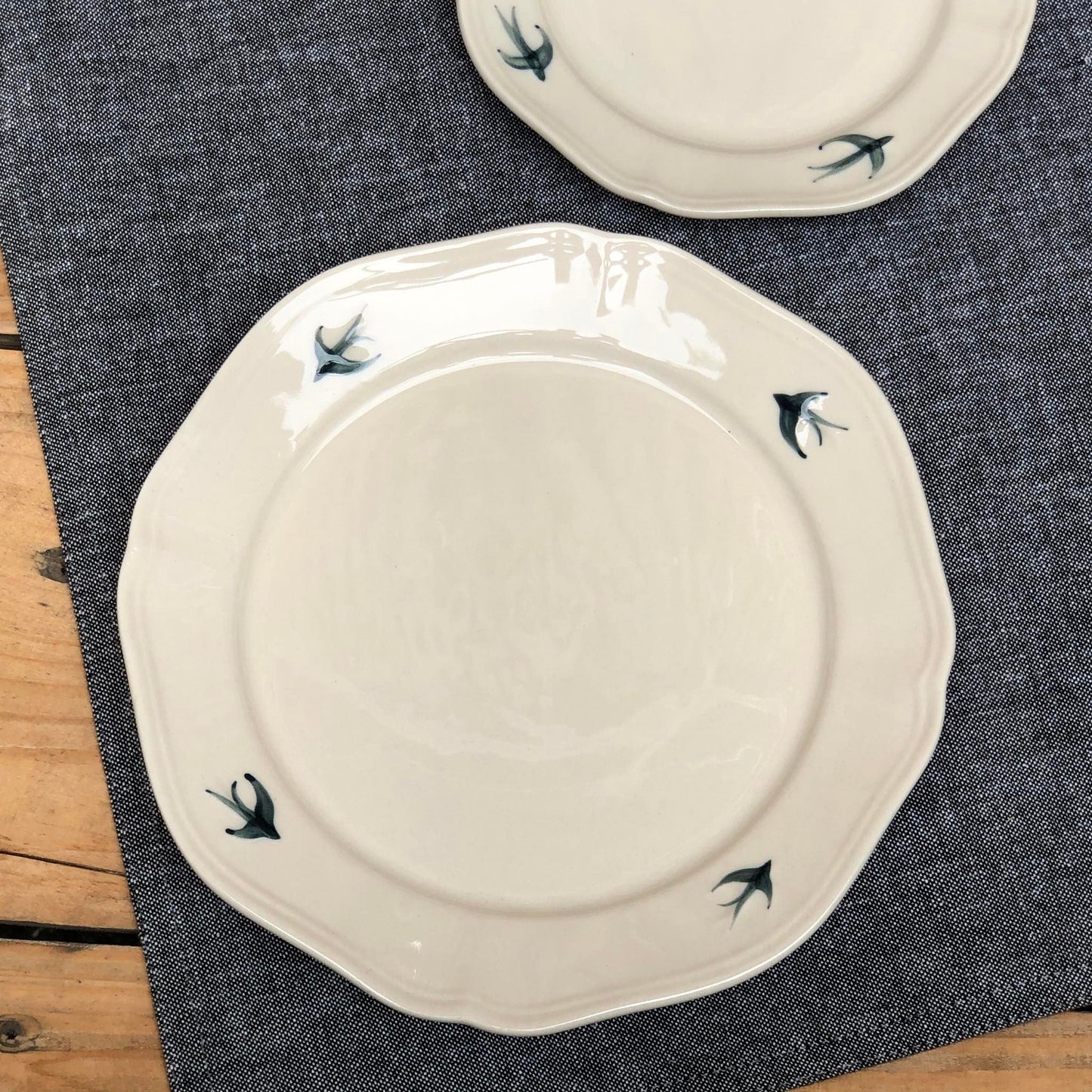 Blue Bird Ceramic Dinnerware Plates