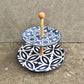 Blue and Black Ceramic 2 Tier 10.5x7.5 inch